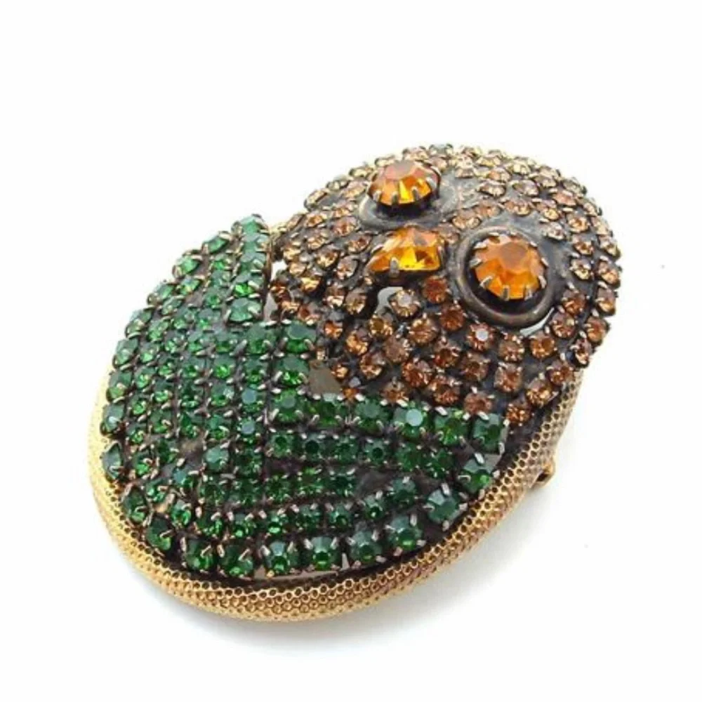 HOBE Owl Brooch and Pendant Vintage Necklace